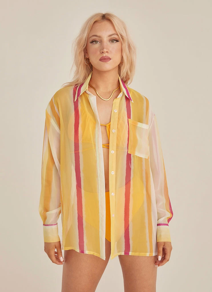 Riley Hubatka X Peppermayo - Sunkissed Dreams Shirt - Sunset Stripe