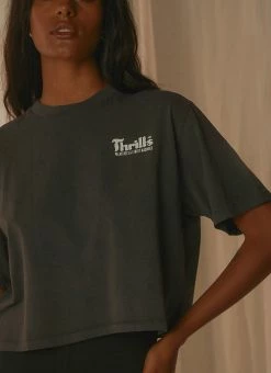 Thrills - Wellness Crop Merch Tee - Merch Black