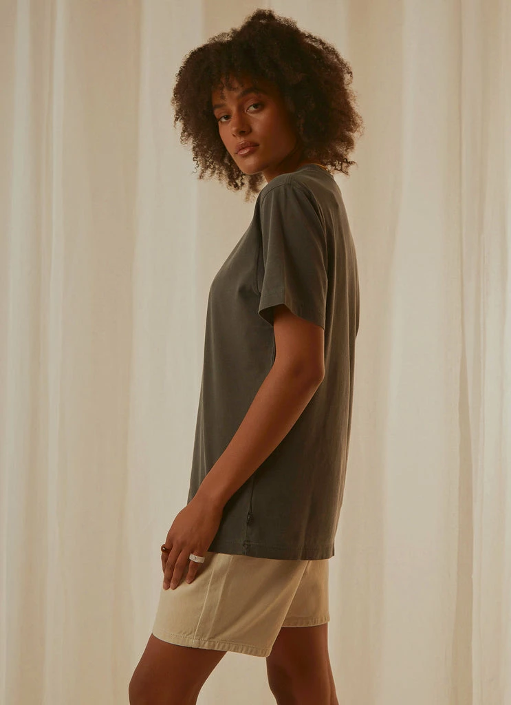 Afends - Society Unisex Retro Fit Tee - Stone Black - Image 4