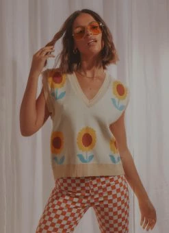 Peppermayo - Tomorrows Love Knit Vest - White Multi