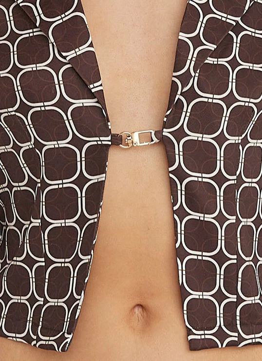 Riley Hubatka X Peppermayo - Cobain Crop Shirt - Chocolate Geo - Image 5