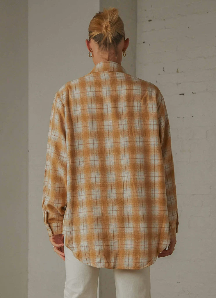 Peppermayo - Know No Better Shirt - Beige Plaid - Image 6