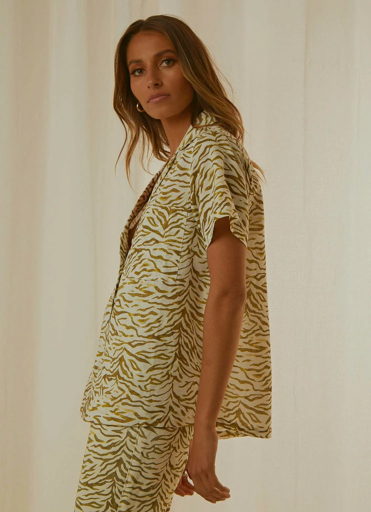 Cools Club - Safari Crop Shirt - Herb Zebra - Image 4