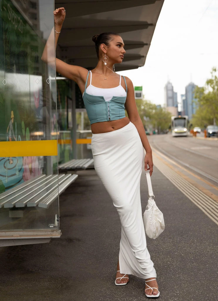 Silk X Peppermayo - Fusion Crop Top - Antiqued Aqua - Image 3