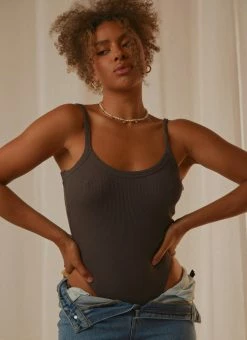 Nude Lucy - Harley Waffle Bodysuit - Coal