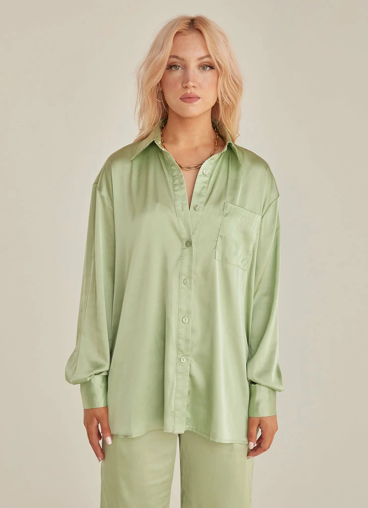Riley Hubatka X Peppermayo - Shadow Tones Shirt - Sage - Image 4