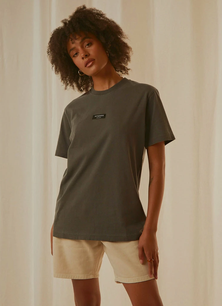 Afends - Society Unisex Retro Fit Tee - Stone Black - Image 3