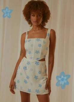 Peppermayo Exclusive - Springtime Picnics Bustier - Blue Vista Floral