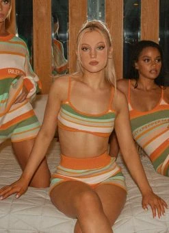 Riley Hubatka X Peppermayo - Avenue Knit Bralette - Melon Stripe