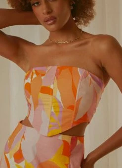 Peppermayo Exclusive - Creative Culture Linen Bustier Top - Paloma