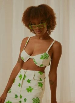 Peppermayo Exclusive - Start Over Crop - Green Wild Poppies