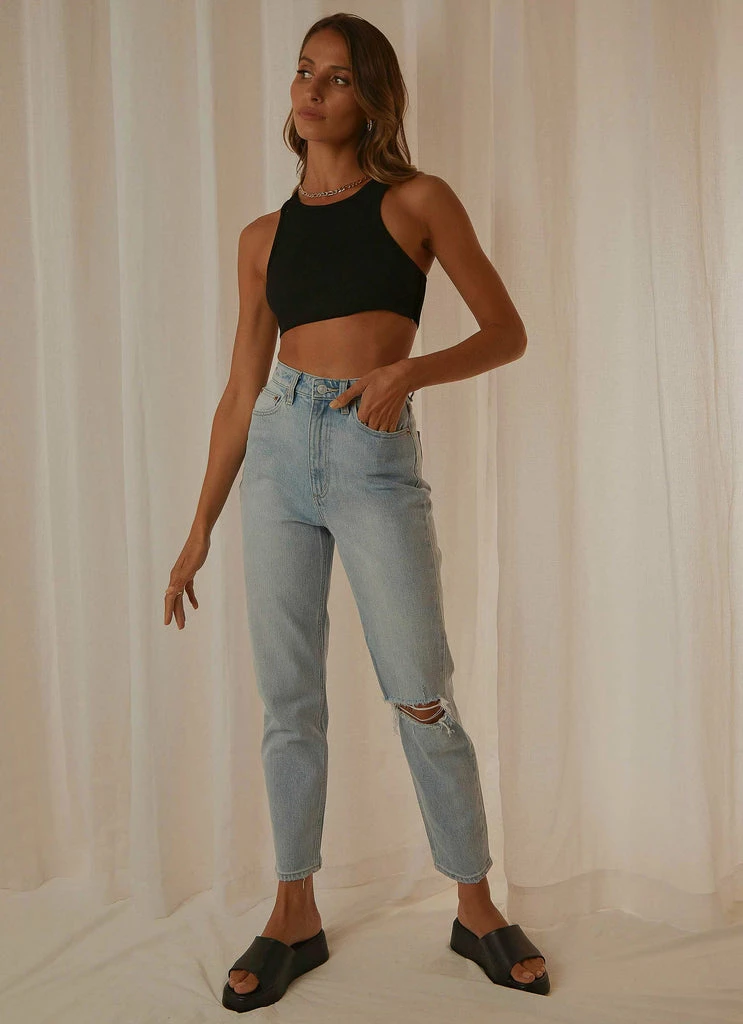 Peppermayo Exclusive - Alfie Crop Singlet - Black - Image 2