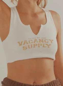 Vacancy Supply - Outtakes Ribbed Tank - Off White