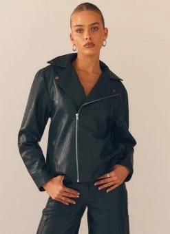 Peppermayo Exclusive - In My Natural Element PU Jacket - Dark Forest