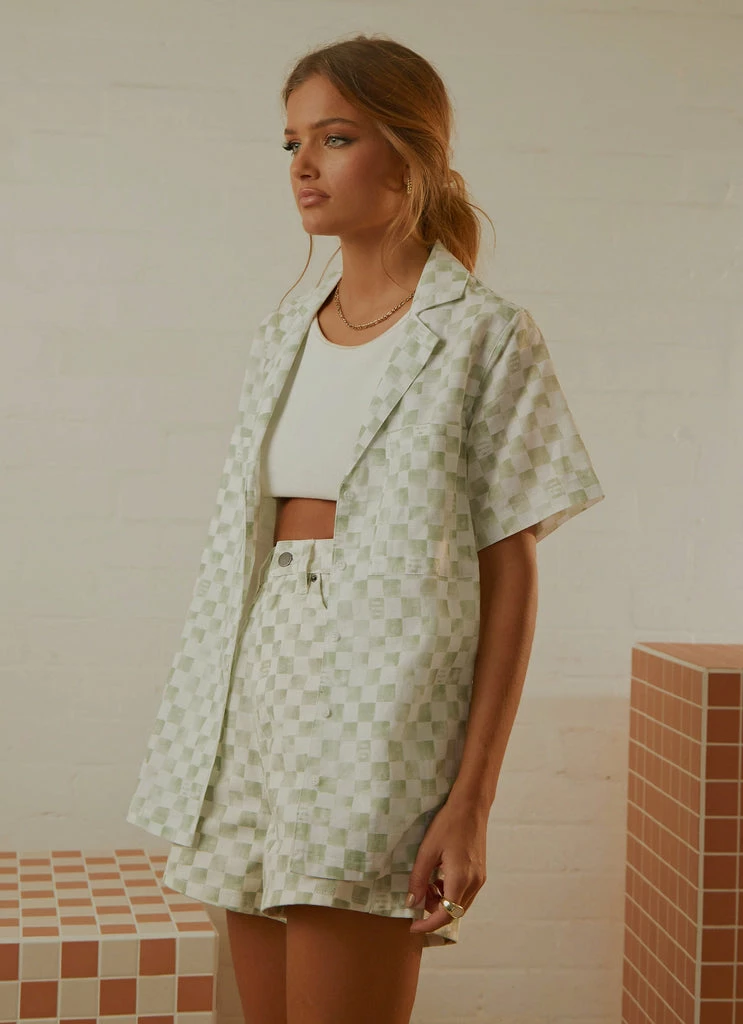 Cools Club - Safari Shirt - Sage Checker - Image 5