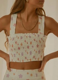 Peppermayo Exclusive - Lost Picnics Linen Crop - Pink Wild Poppies