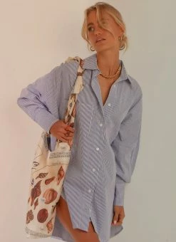 Peppermayo - Liasons Oversized Shirt - Blue Stripe