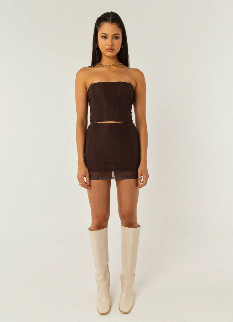 Peppermayo Exclusive - Abbie Bustier - Chocolate Monogram - Image 3