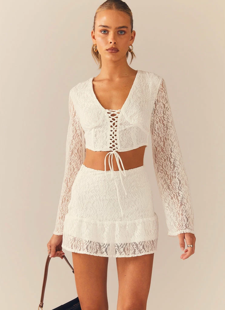 Peppermayo Exclusive - Free & Wild Lace Top - Ivory - Image 3