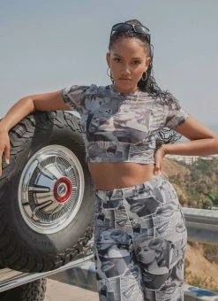 Riley Hubatka X Peppermayo - Subway Style Mesh Baby Tee - Riley Collage