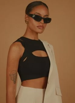 Peppermayo Exclusive - Gigi Girl Knit Crop - Black