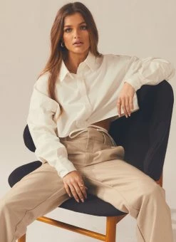 Peppermayo Exclusive - Tailored To You Tie Shirt - White