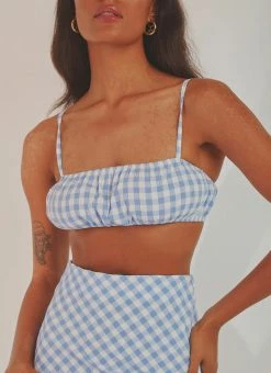 Peppermayo - Same Love Crop Top - Blue Gingham