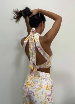 Peppermayo X Rikki Day - Fresco Linen Halter Top - Oceanus