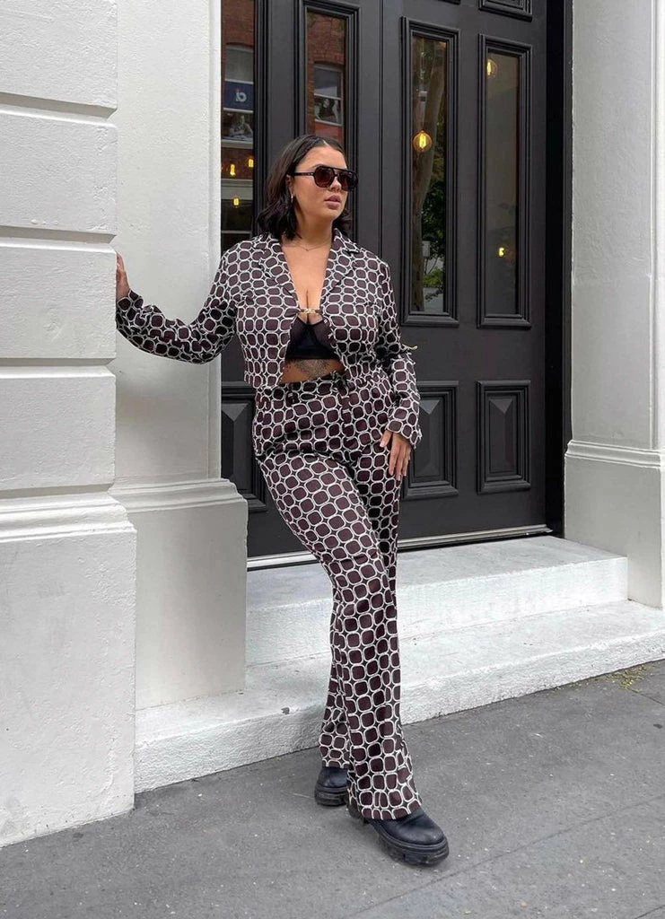 Riley Hubatka X Peppermayo - Cobain Crop Shirt - Chocolate Geo