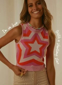 Peppermayo Exclusive - Celestial Knit Crop - Pink