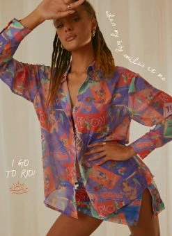 Peppermayo Exclusive - Paradise Found Sheer Shirt - Postcard Travels