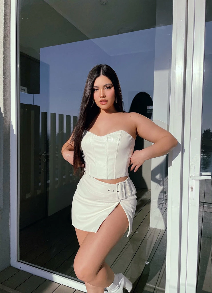 Peppermayo Exclusive - Divine Energy Bustier - Ivory Snakeskin