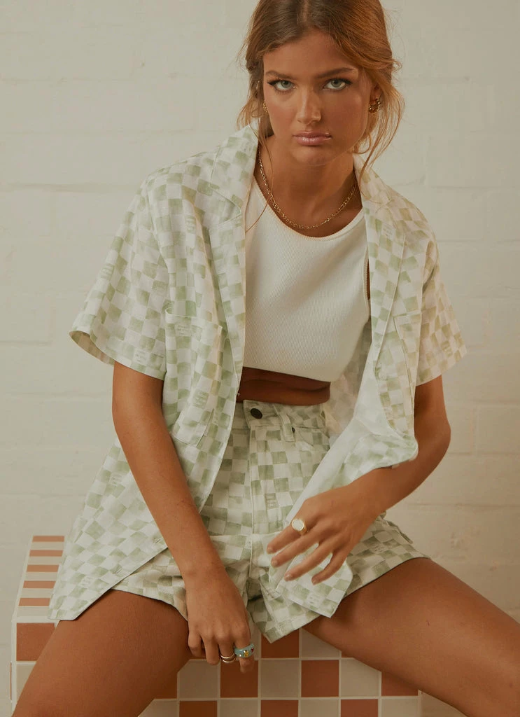 Cools Club - Safari Shirt - Sage Checker - Image 3