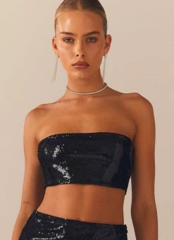 Peppermayo Exclusive - Emma Sequin Bustier - Black