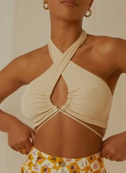 Peppermayo Exclusive - Harlow Crop Top - Ivory