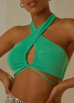 Peppermayo Exclusive - Harlow Crop Top - Jade Green