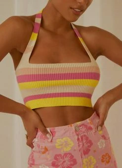 Peppermayo Exclusive - Jagger Knit Crop - Sherbert Stripe