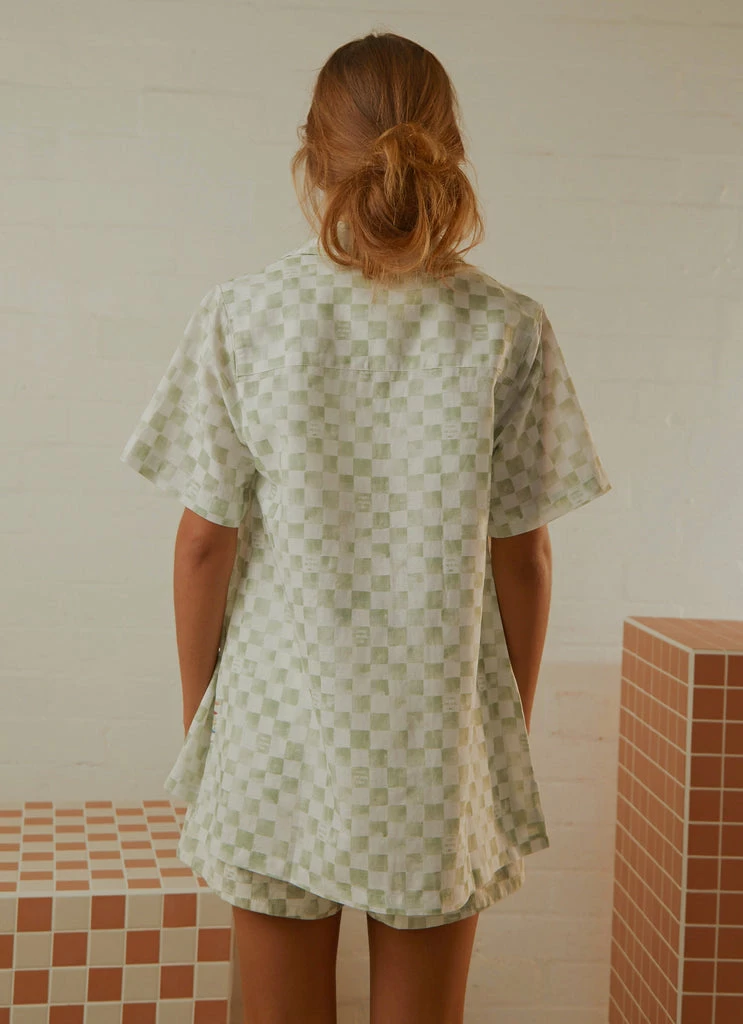 Cools Club - Safari Shirt - Sage Checker - Image 6