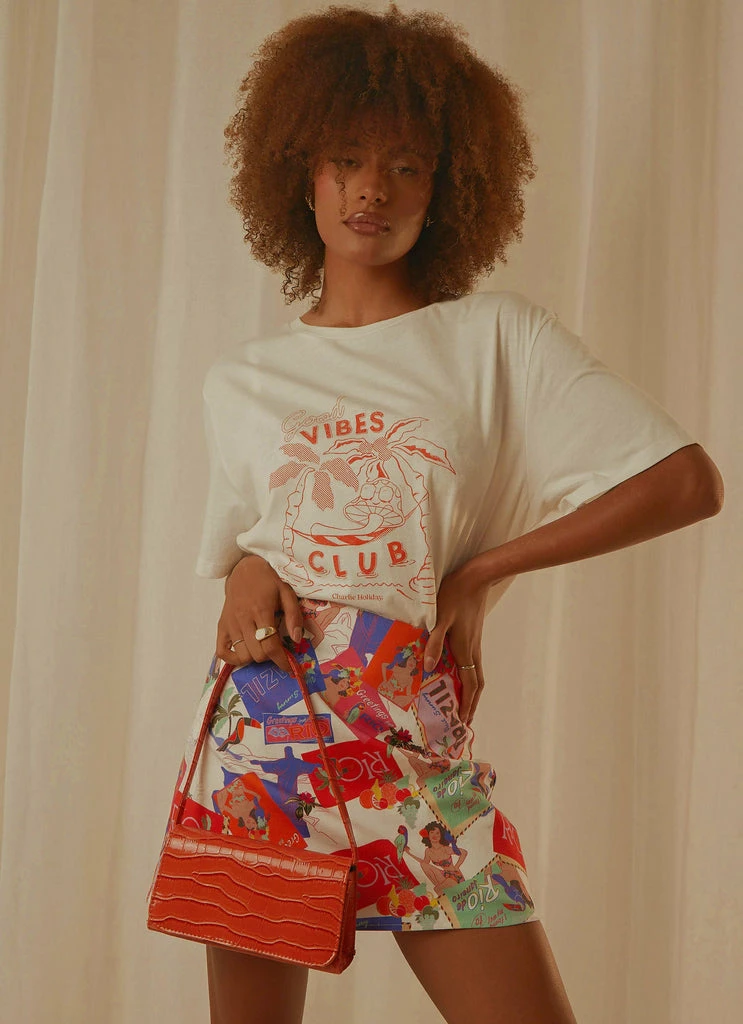 Charlie Holiday - Good Vibes Club Boyfriend Tee - White - Image 4