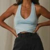 Peppermayo - Making Waves Halter Top - Light Blue