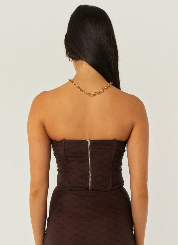 Peppermayo Exclusive - Abbie Bustier - Chocolate Monogram - Image 5