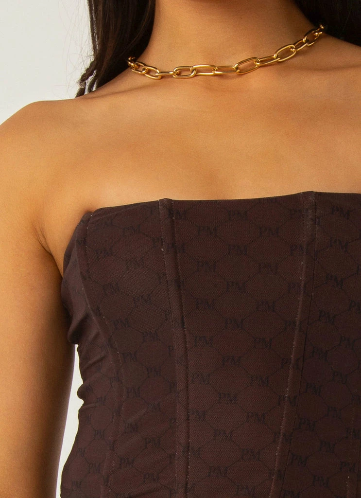 Peppermayo Exclusive - Abbie Bustier - Chocolate Monogram - Image 6