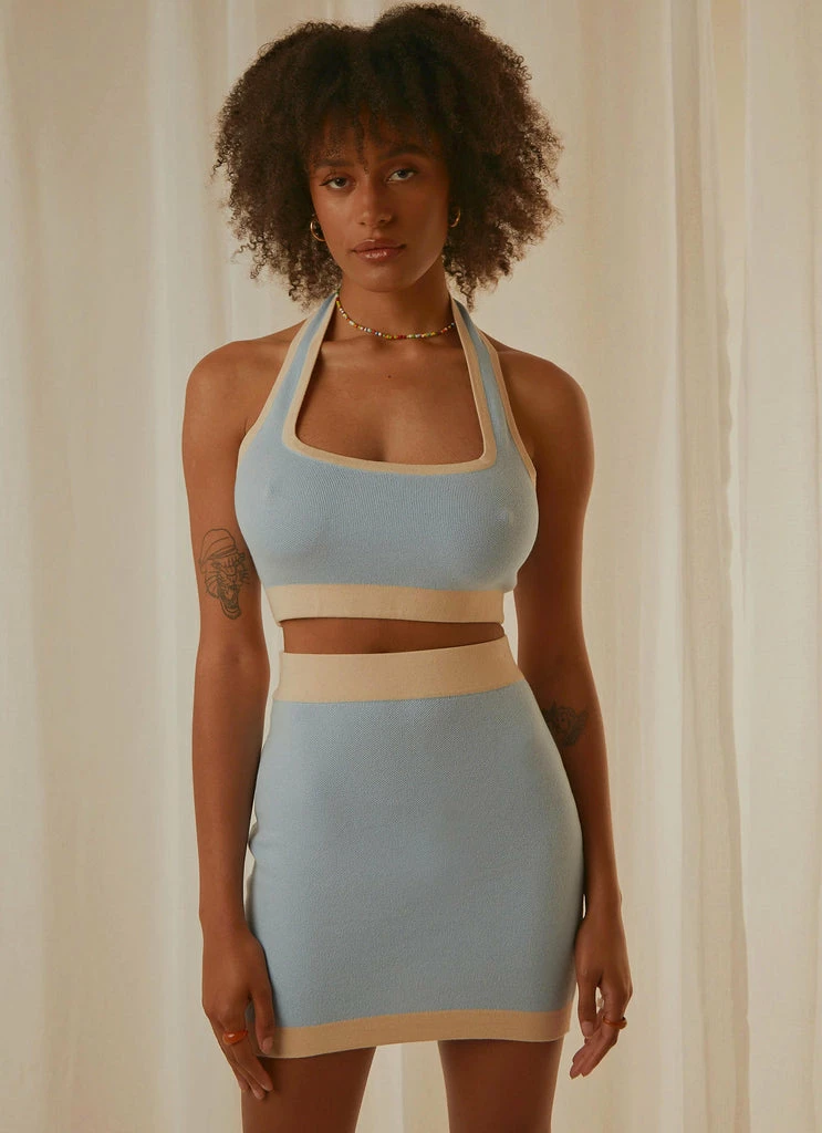 Peppermayo Exclusive - Sunday Morning Knit Halter - Baby Blue - Image 4
