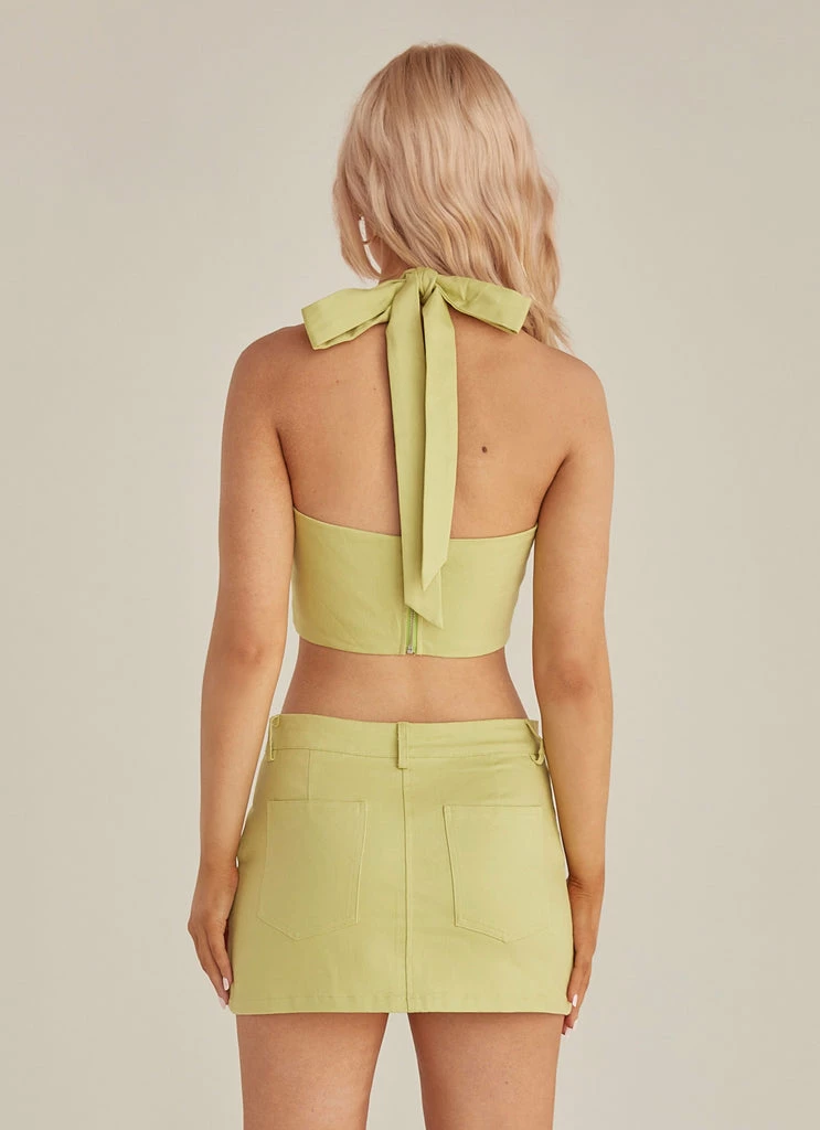 Riley Hubatka X Peppermayo - Destination Bustier Drill Top - Sage - Image 5