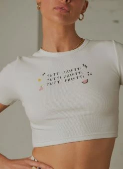 Peppermayo Exclusive - Tutti Fruitti Baby Tee - White