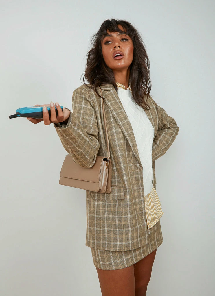 4th & Reckless 4th & Reckless - Chance Blazer - Beige Check - Image 2