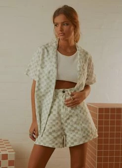 Cools Club - Safari Shirt - Sage Checker