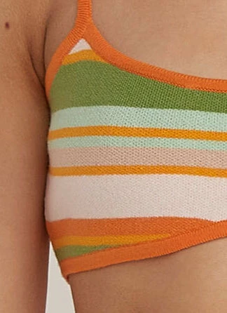 Riley Hubatka X Peppermayo - Avenue Knit Bralette - Melon Stripe - Image 4
