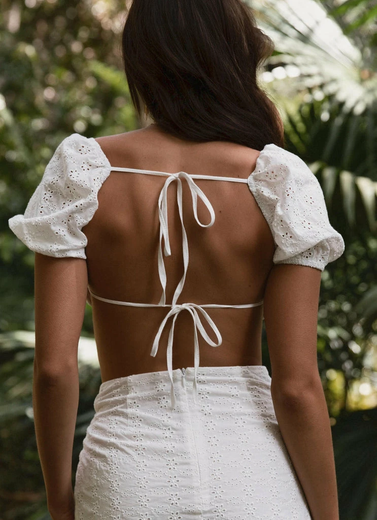 Peppermayo Exclusive - Mooncharged Broderie Crop Top - Whisper White - Image 4