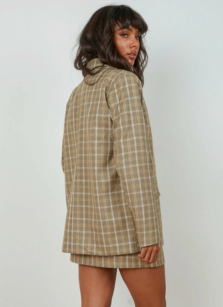 4th & Reckless 4th & Reckless - Chance Blazer - Beige Check - Image 5